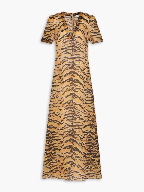 Zimmermann Tiger-print silk maxi dress