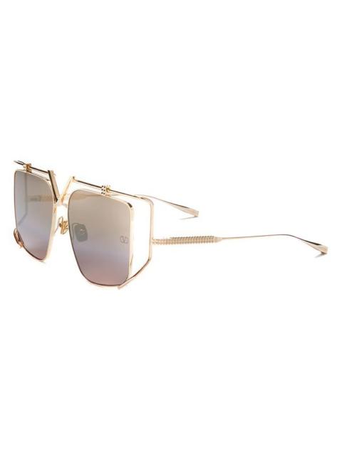 Valentino Valentino Brown Gradient/Gold Flash Irregular Ladies Sunglasses VLS-116 B 59