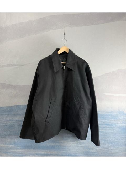BALENCIAGA Balenciaga Black Denim Jacket with Letter Embroidery