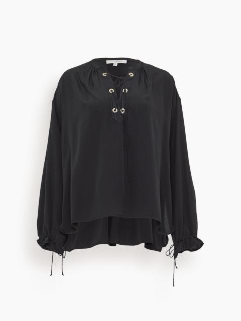 DOROTHEE SCHUMACHER Sophisticated Volumes Blouse in Pure Black