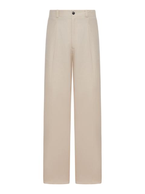 GIORGIO ARMANI STRAIGHT-LEG TROUSERS IN LINEN BLEND