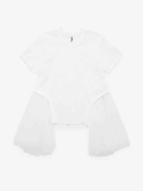 Noir Kei Ninomiya Cotton Ponte X Nylon Tulle T-Shirt