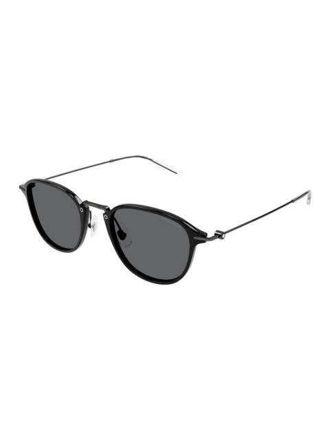 Montblanc Montblanc Grey Oval Men's Sunglasses MB0155S 008 51