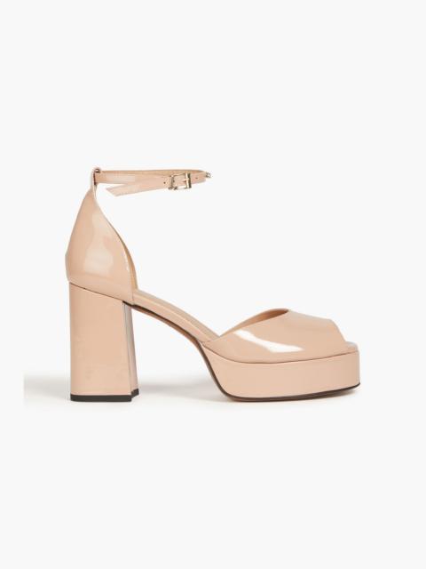 maje Crystal-embellished patent-leather platform sandals