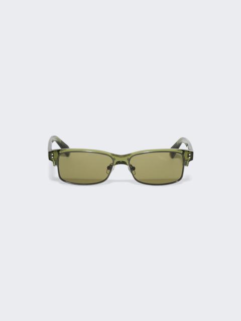 JACQUEMUS Rectangular Sunglasses Khaki And Metallic Green