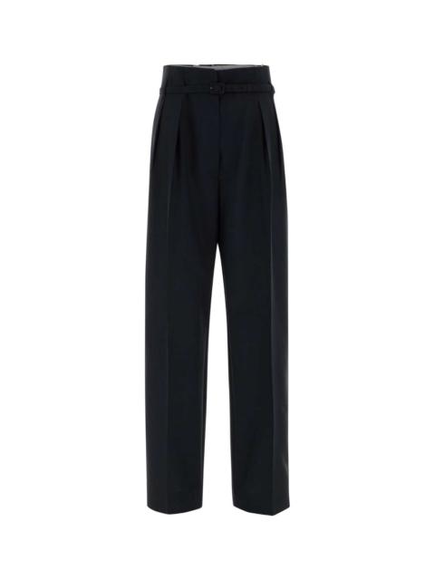Prada Prada Women Midnight Blue Wool Blend Palazzo Pant