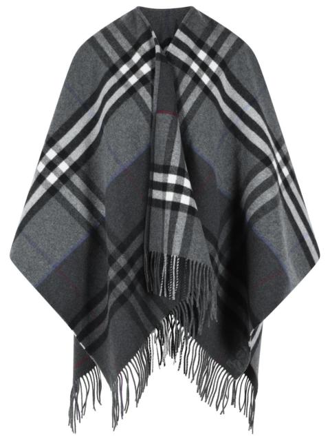 Burberry Burberry 'Check' Grey Cashmere Cape Women