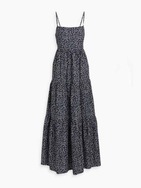 MATTEAU Tiered floral-print cotton-poplin maxi dress