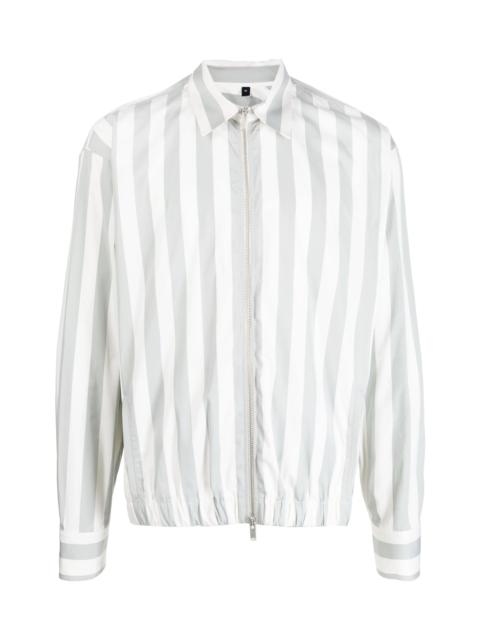 LARDINI STRIPED ZIP-UP JACKET