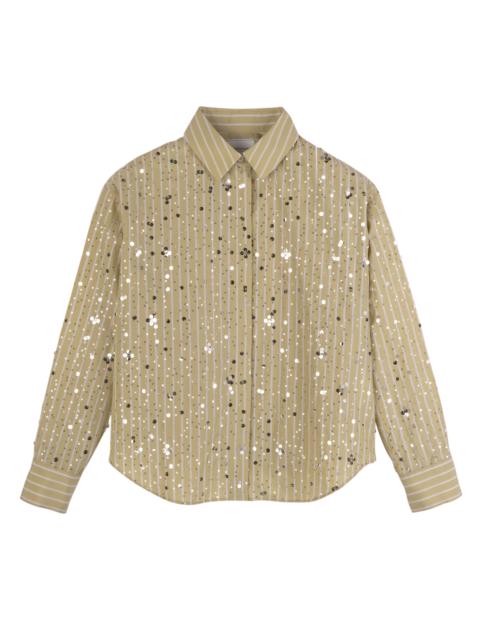 Longchamp Shirt Pistachio - Sequin poplin