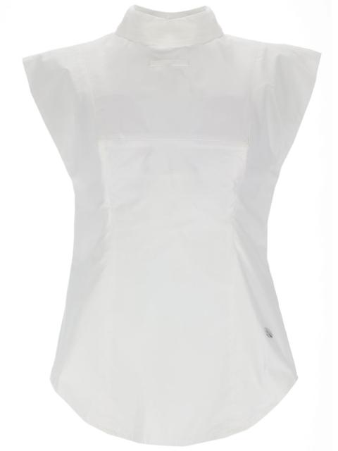 Jean Paul Gaultier SLEEVELESS COTTON INVERTED SHIRT
