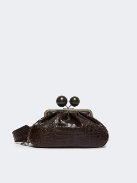 WEEKEND Max Mara Medium crocodile-print leather Pasticcino Bag - DARK BROWN