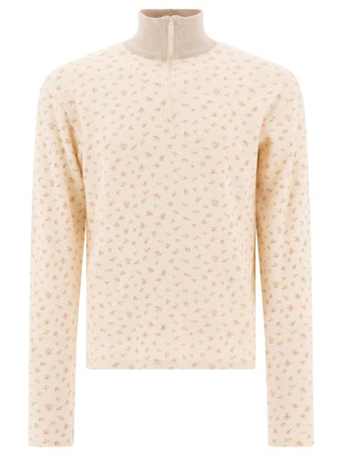Kapital Kapital "small Flower" Half-zip Sweatshirt