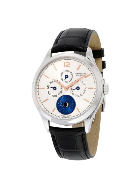 Montblanc Montblanc Heritage Chronometrie Quantieme Automatic Silver Dial Black Leather Men's Watch 112536
