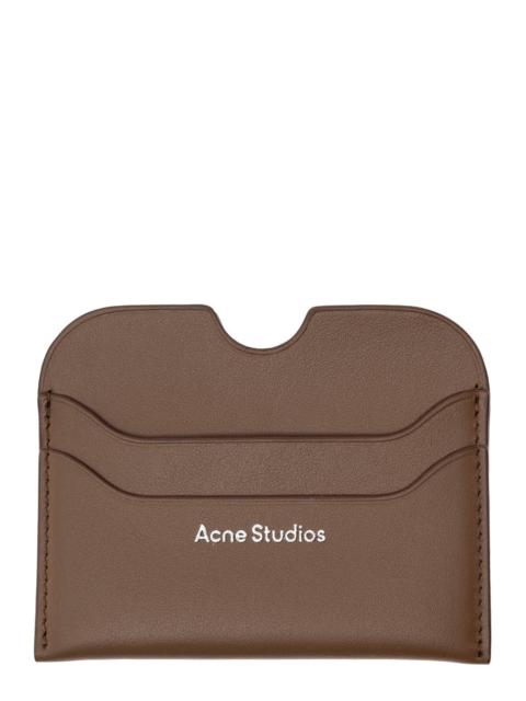 Acne Studios Acne Studios Men Brown Card-Holder With Logo Print On The Front In Leather Man
