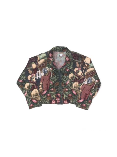 Other Designers vintage painted pony christmas bear tapestry woven blanket