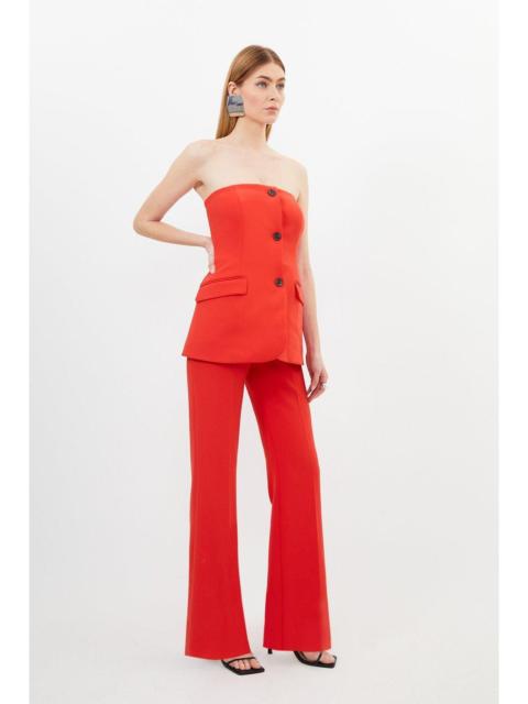 KAREN MILLEN Compact Stretch Tailored Button Bodice Jumpsuit