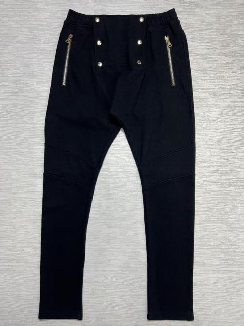 Balmain Balmain - Gold Hardware Biker Sweatpants