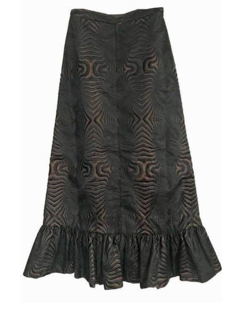 Other Designers Embroidered Maxi Ruffle Hem Skirt