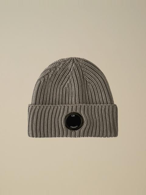 C.P. Company Extrafine Merino Wool Logo Beanie
