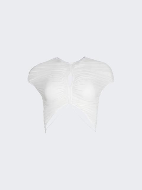 MUGLER Mesh Crop Top Warm White