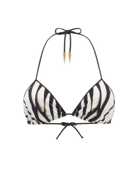 Roberto Cavalli Ray of Gold-print bikini top
