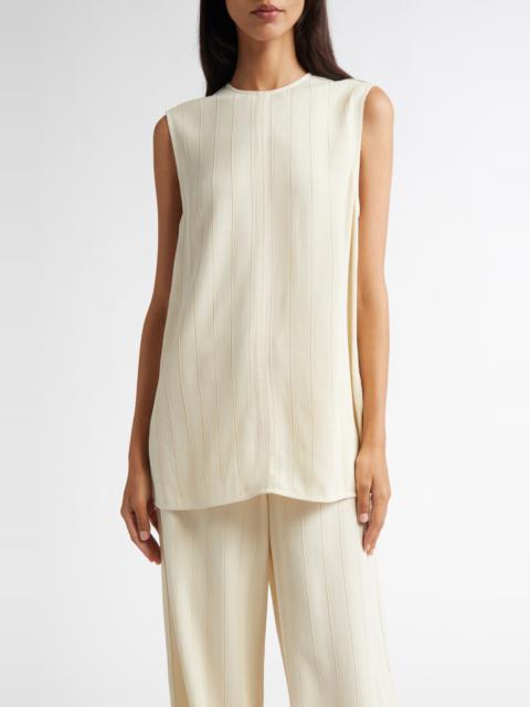 TOTEME TOTEME Textured Stripe Sleeveless Top in Ecru at Nordstrom