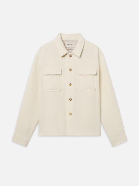 FRAME Tweed Overshirt in Warm White