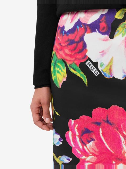 Moschino PRINTED STRETCH COTTON SKIRT