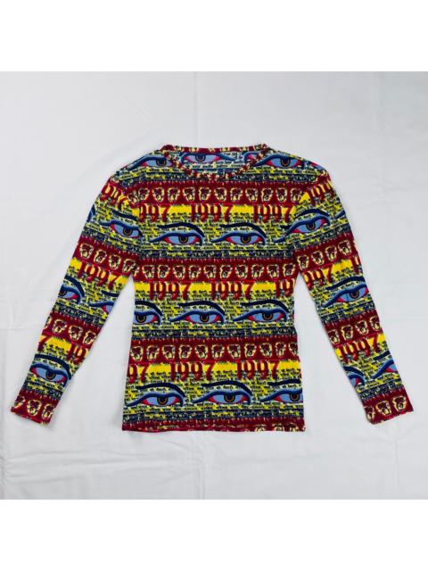 Jean Paul Gaultier 1997 Spring/Summer Jean Paul Gaultier Eye of Wisdom Print Stretch Long-Sleeve T-Shirt
