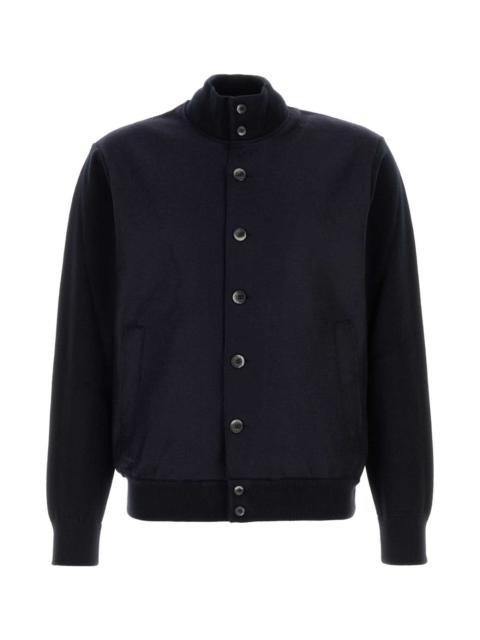 Herno Midnight Blue Cotton Blend Cardigan