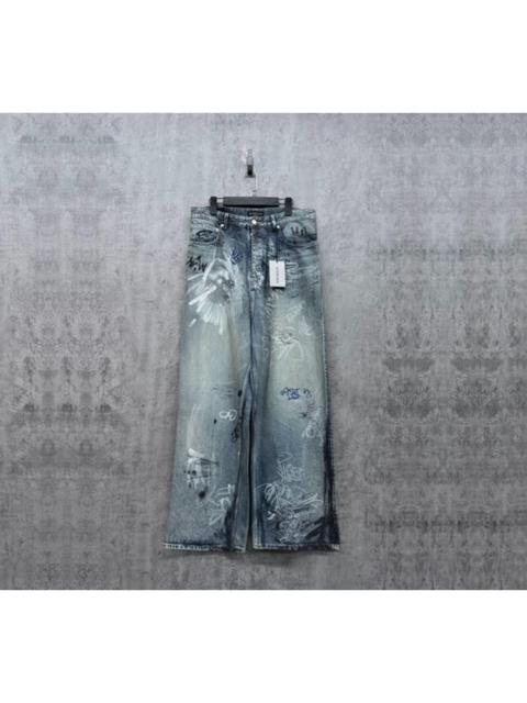 BALENCIAGA Balenciaga Graffiti All-over Washed Jeans