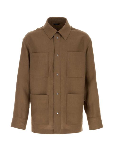 FENDI Fendi Men Brown Linen Shirt