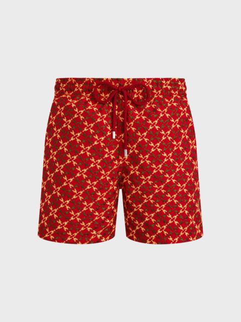 Vilebrequin Men Swim Shorts Embroidered Homard Pixel - Limited Edition