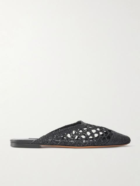 Emme Parsons Woven raffia mules Black
