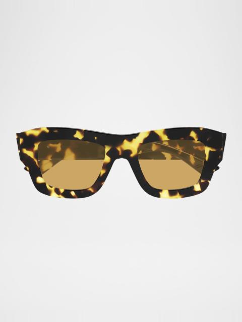 Bottega Veneta BV1357S Acetate Rectangle Sunglasses