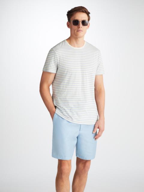 Derek Rose Men's Shorts Sydney 2 Linen Blue