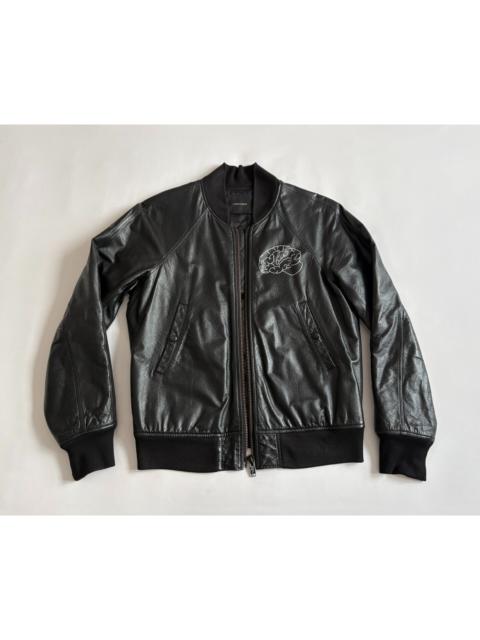 UNDERCOVER Undercover Print Leather Ism Ma1 Slogan Jacket