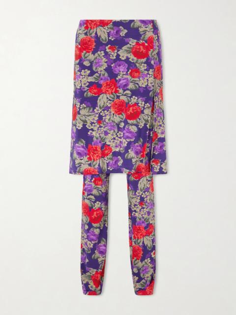 Acne Studios Intessa Floral-print Stretch-jersey Midi Skirt And Pants Set