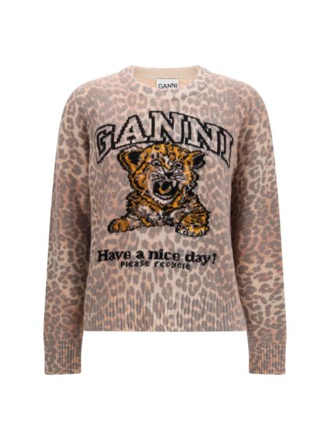 GANNI Ganni Women Graphic Wool Sweater Tiger