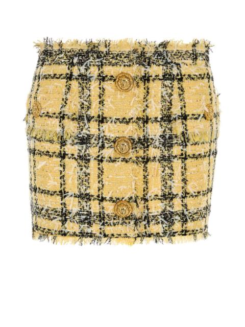 Balmain Balmain Women Embroidered Tweed Mini Skirt
