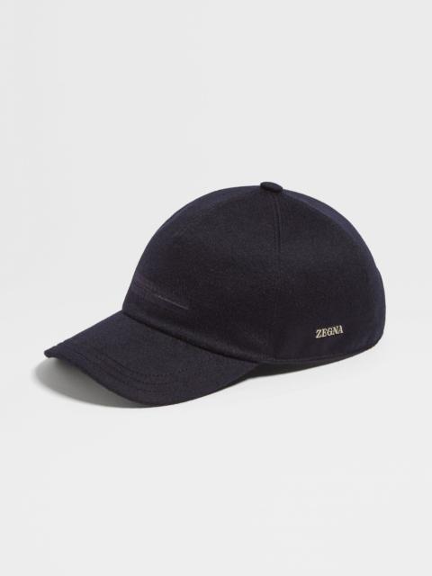 ZEGNA DARK BLUE OASI CASHMERE BASEBALL CAP