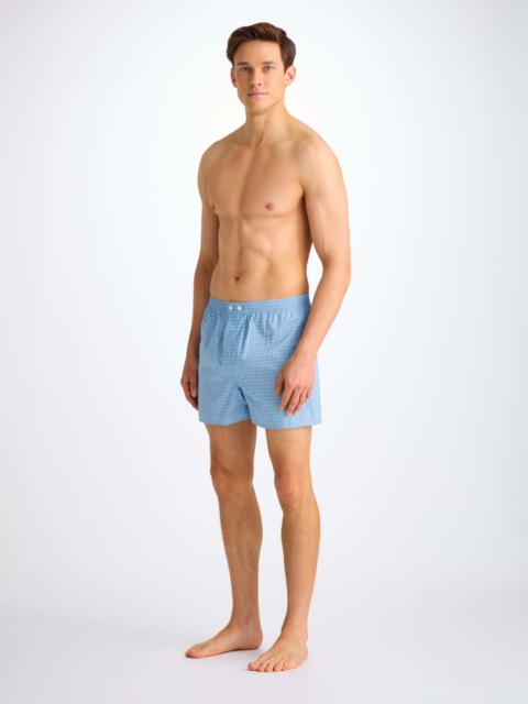 Derek Rose Men's Classic Fit Boxers Cotton Batiste Blue Jungle Leaf Print