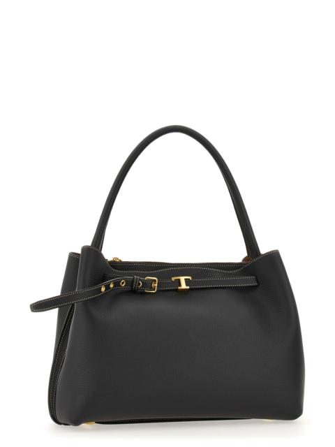 Tod's Tod's T Timeless Leather Top Handle Bag in Nero at Nordstrom