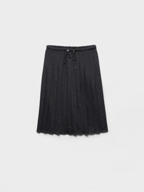 Prada Pleated jersey skirt