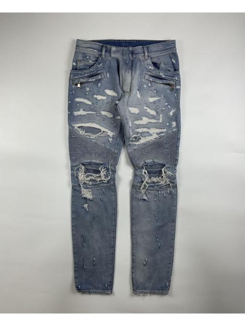 Balmain Balmain Slim Ripped Biker Pants