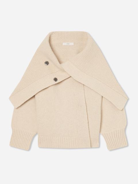 CO Funnel Neck Knit Cardigan in Wool Cashmere