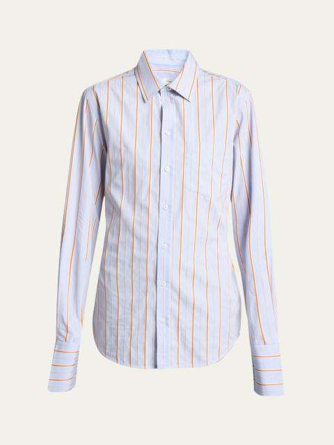 Striped Tab Detail Shirt