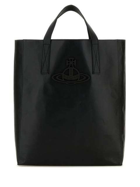 Vivienne Westwood Black leather medium Sarah shopping bag