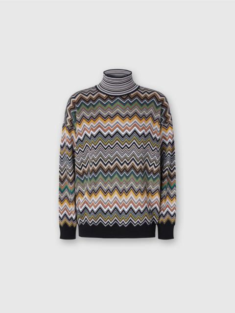 Missoni Oversized high-neck sweater with chevron pattern